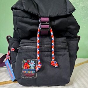 Coachtopia Mini Loop Backpack in Black and Plum